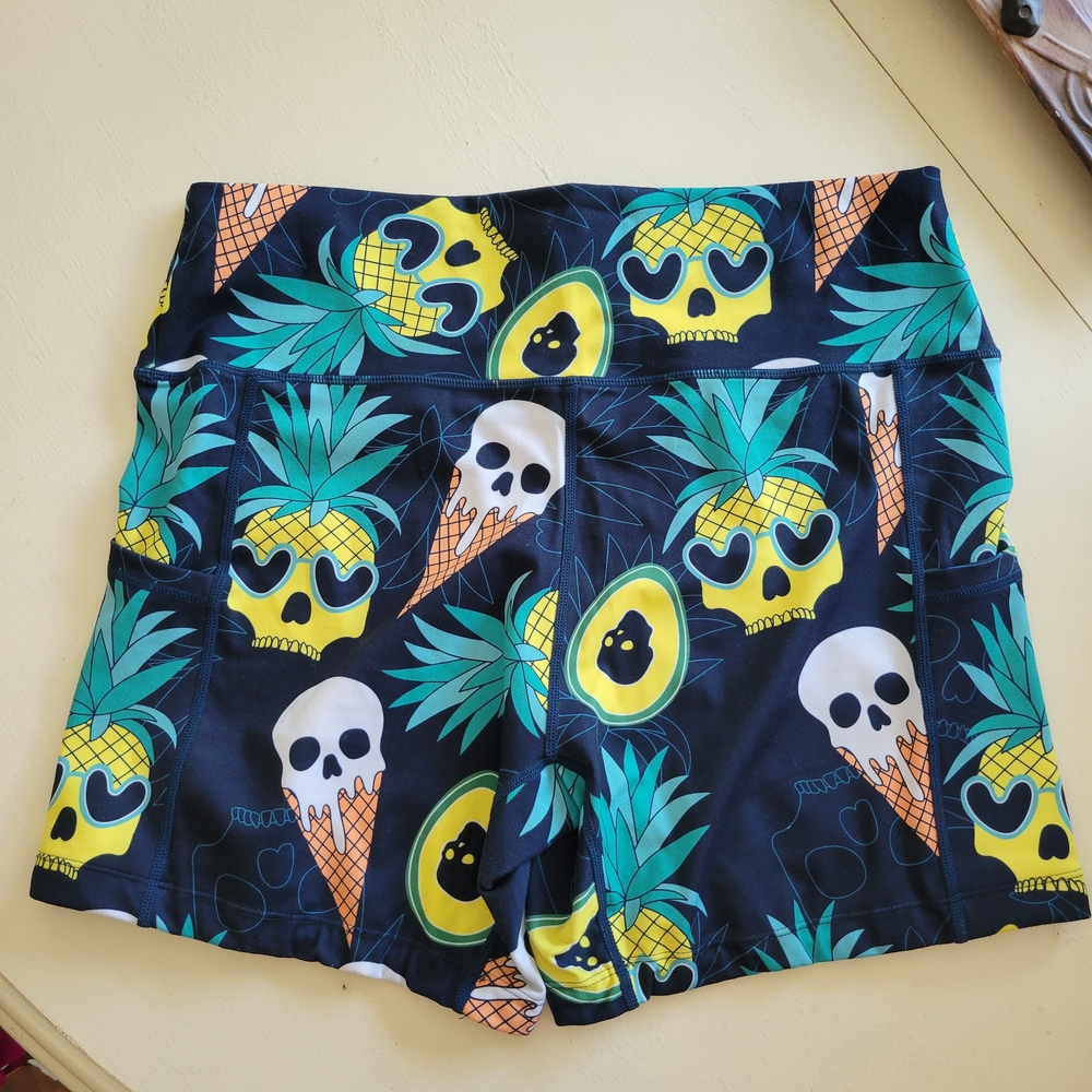 Constantly Varied Gear Skull and Pineapple Leggings - Black and Yellow